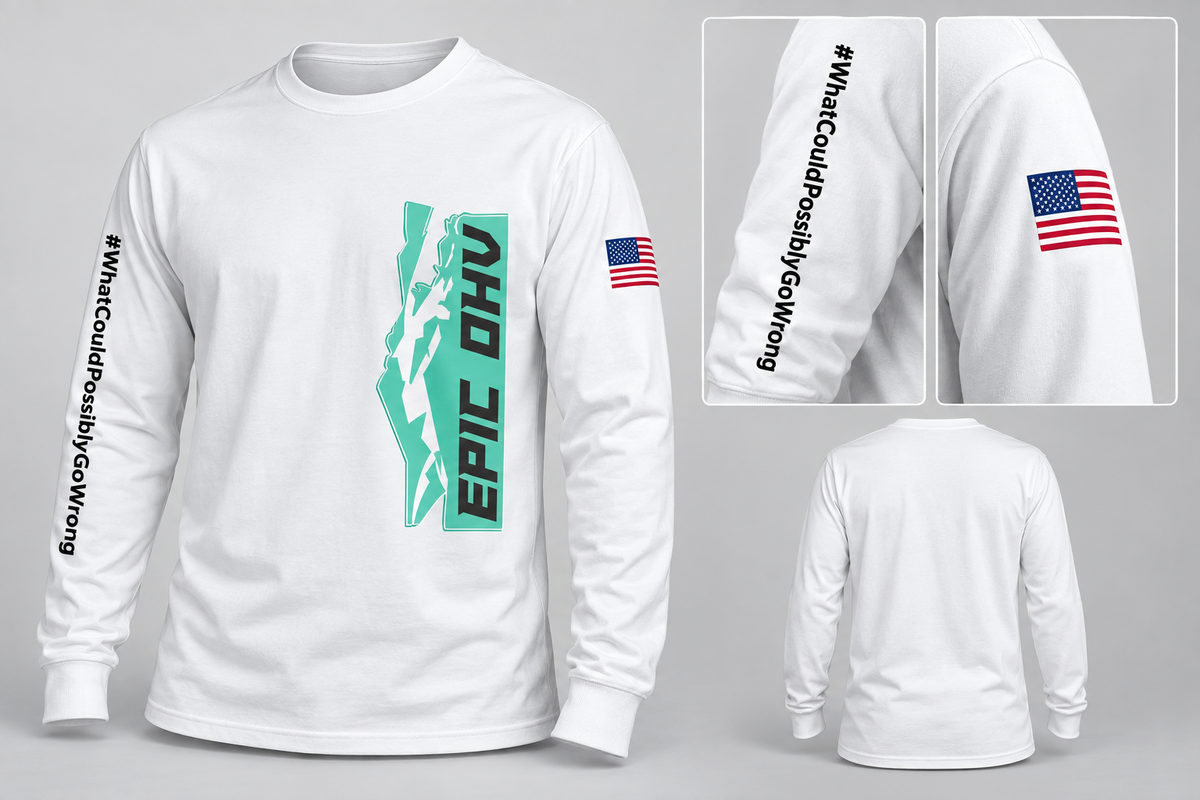 EPIC OHV OG long sleeve white mockup with sleeve details