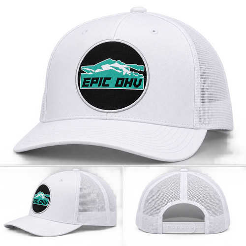 EPIC OHV OG circle patch trucker hat in white