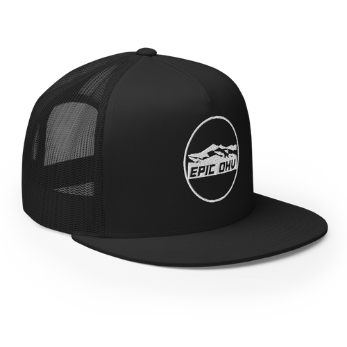 EPIC OHV OG Circle Patch Trucker Hat — Black — right front supplier mockup