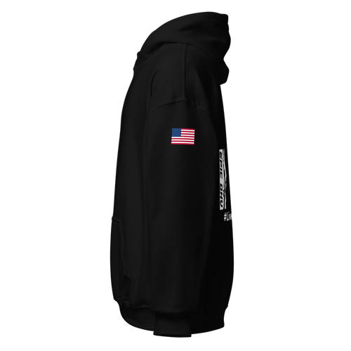 EPIC OHV Live Epically Hoodie — Black — sleeve left supplier mockup